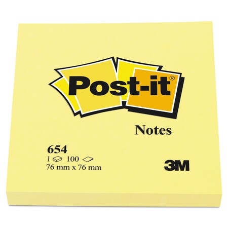 Post-It Post-it Notes, Canary Yellow, PK12 654