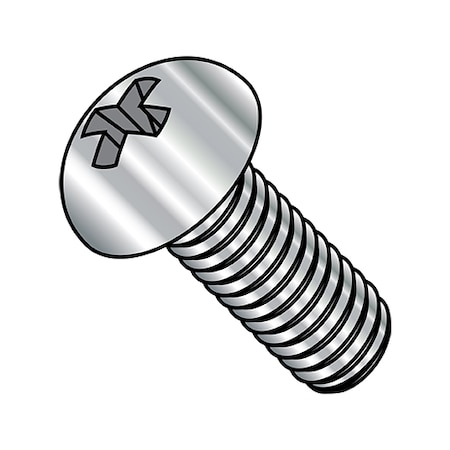 Zoro Select #4-40 x 3/8 in Phillips Round Machine Screw, Plain Stainless Steel, 5000 PK 0406MPR188