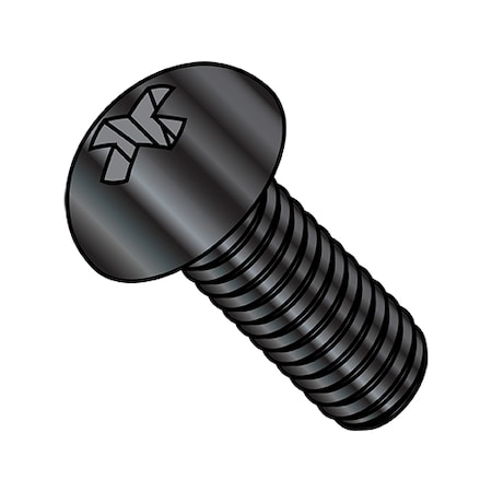 Zoro Select #8-32 x 3/8 in Phillips Round Machine Screw, Zinc Black Steel, 10000 PK 0806MPRBZ