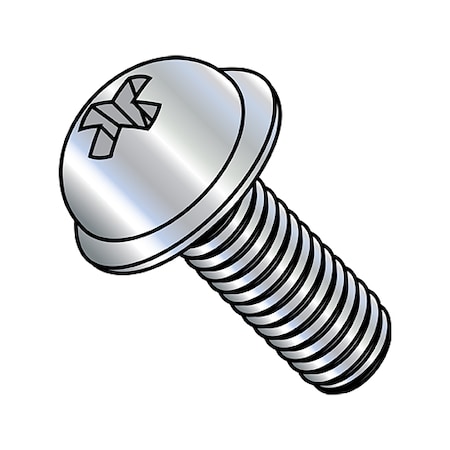 Zoro Select #8-32 x 1/2 in Phillips Round Machine Screw, Zinc Plated Steel, 10000 PK 0808MPRW