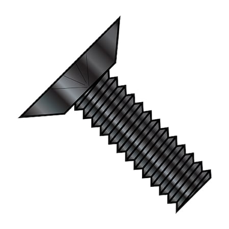 Zoro Select #12-24 x 3/8 in Phillips Flat Machine Screw, Zinc Black Steel, 9000 PK 1206MPUBZ