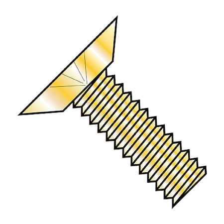 Zoro Select #6-32 x 5/16 in Phillips Flat Machine Screw, Zinc Yellow Steel, 10000 PK 0605MPUY