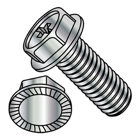 Zoro Select #4-40 x 1/4 in Phillips Hex Machine Screw, Nickel Plated Steel, 10000 PK 0404MPWSNP