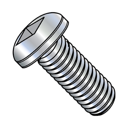Zoro Select #10-32 x 1/4 in Square Pan Machine Screw, Zinc Plated Steel, 9000 PK 1104MQP