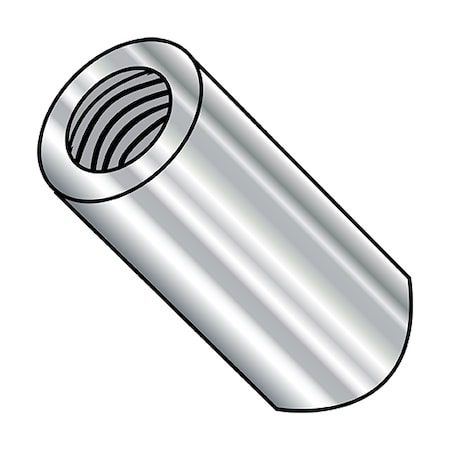 Zoro Select Coupling Nut, M6-1.00, 18-8 Stainless Steel, Not Graded, Plain, 25 mm Lg, 10 mm Hex Wd, 500 PK M625RNCUPA2