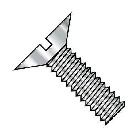 Zoro Select #6-32 x 1/4 in Slotted Flat Machine Screw, Plain Stainless Steel, 5000 PK 0604MS1188