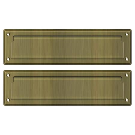 Deltana Mail Slot 13-1/8" With Interior Flap Antique Brass MS212U5