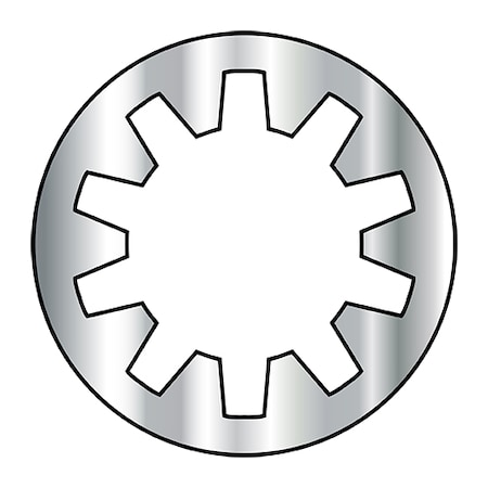 Zoro Select Military Internal Tooth Lock Washer, For Screw Size 1/4 in Stainless Steel, Passivate Finish MS35333-74