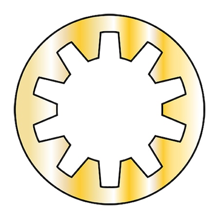 Zoro Select Military Internal Tooth Lock Washer, For Screw Size #6 Steel, Zinc Plated Finish, 10000 PK MS35333-37