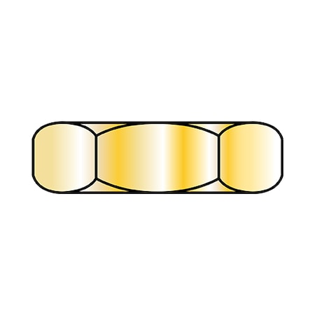 Zoro Select Hex Nut, 1/4"-20, Steel, Grade B, Cadmium Yellow, 2000 PK MS51967-2