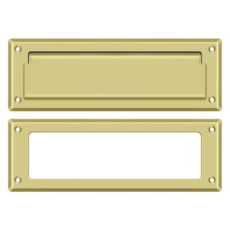 Deltana Mail Slot 8-7/8" With Interior Frame Bright Brass MS626U3