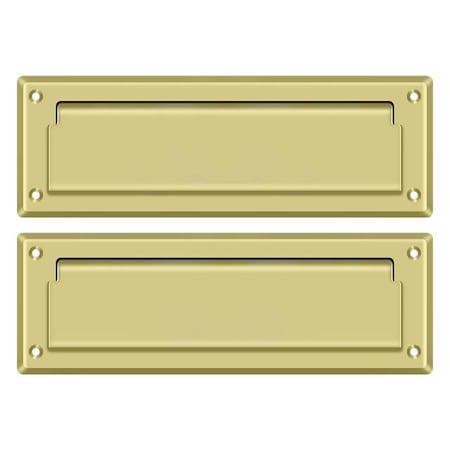 Deltana Mail Slot 8-7/8" With Back Plate Bright Brass MS627U3