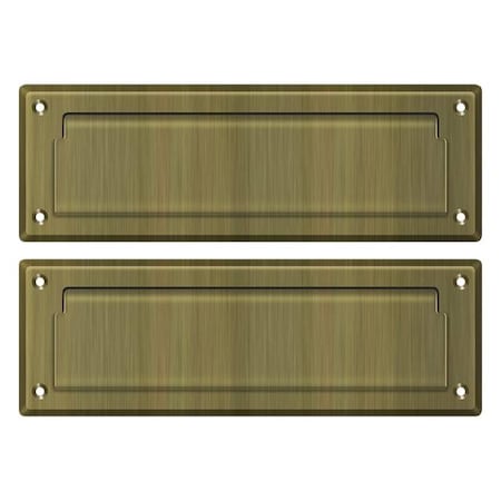Deltana Mail Slot 8-7/8" With Back Plate Antique Brass MS627U5