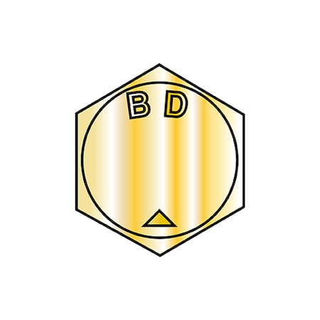 Zoro Select B1821, 1/4"-28 Hex Head Cap Screw, Yellow Zinc Plated Steel, 5/8 in L, 3000 PK BH025F063N