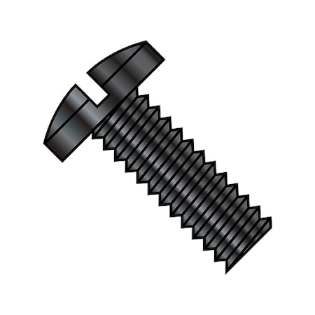 Zoro Select #10-32 x 1/2 in Slotted Binding Machine Screw, Black Oxide Steel, 8000 PK 1108MSBB