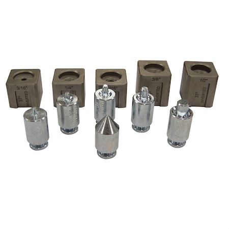 Mastercool 3/16", 1/4", 5/16", 3/8", 1/2" Drive Flare/Double Flaring Adapter Set, 37 Deg, 11 pcs 71098