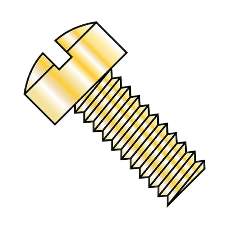 Zoro Select #6-32 x 1-1/4 in Slotted Fillister Machine Screw, Zinc Yellow Steel, 7000 PK 0620MSLY