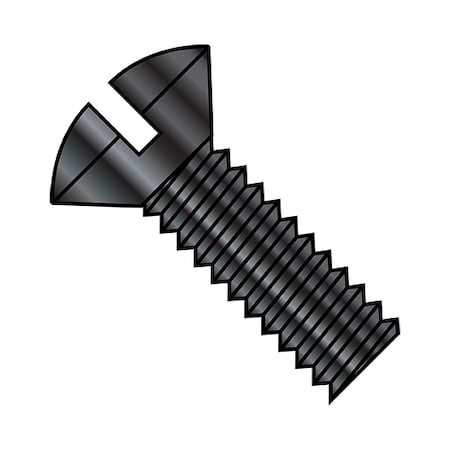 Zoro Select #6-32 x 1/2 in Slotted Oval Machine Screw, Black Oxide Steel, 10000 PK 0608MSOB
