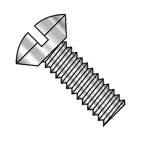 Zoro Select 1/4"-20 x 3/8 in Slotted Oval Machine Screw, Plain Stainless Steel, 1000 PK 1406MSOU188