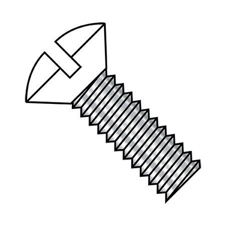 Zoro Select #6-32 x 1/2 in Slotted Oval Machine Screw, Zinc Plated Steel, 10000 PK 0608MSOWH