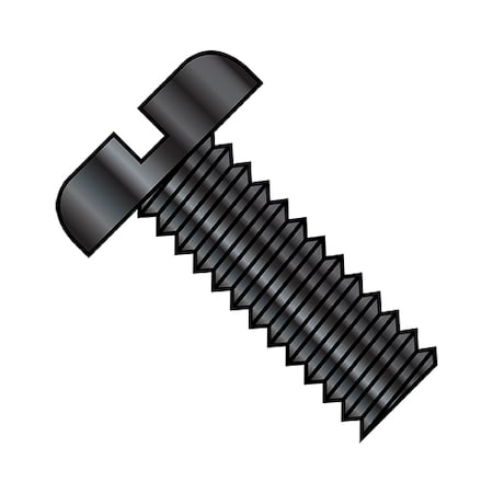 Zoro Select #6-32 x 5/16 in Slotted Pan Machine Screw, Black Oxide Steel, 10000 PK 0605MSPB