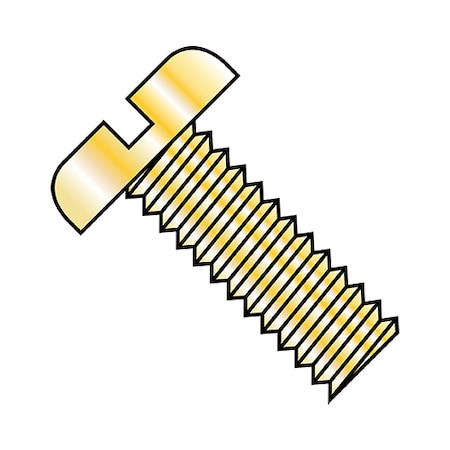 Zoro Select #4-40 x 3/4 in Slotted Pan Machine Screw, Zinc Yellow Steel, 10000 PK 0412MSPY