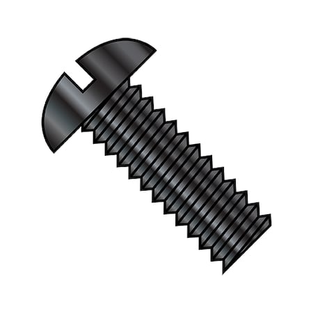 Zoro Select #2-56 x 3/16 in Slotted Round Machine Screw, Black Oxide Steel, 10000 PK 0203MSRB