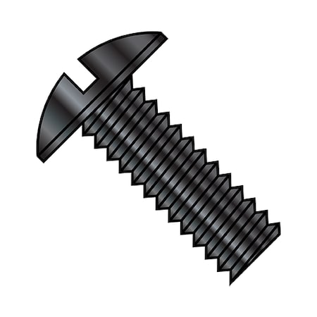 Zoro Select 1/4"-20 x 1/2 in Slotted Truss Machine Screw, Black Oxide Steel, 3000 PK 1408MSTB