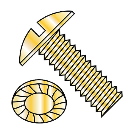 Zoro Select 5/16"-18 x 3/4 in Slotted Truss Machine Screw, Zinc Yellow Steel, 1500 PK 3112MSTSY