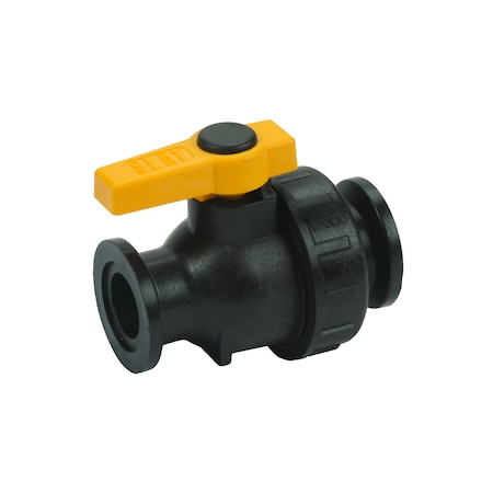 Banjo Manual 2-Way Ball Valve, Flanged, Polypro MSUV100FP