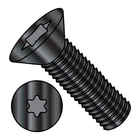Zoro Select #4-40 x 5/16 in Torx Flat Machine Screw, Black Oxide Steel, 10000 PK 0405MTFB