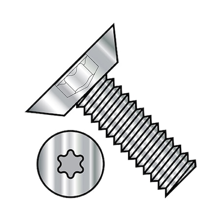 Zoro Select #6-32 x 3/16 in Torx Flat Machine Screw, Plain Stainless Steel, 5000 PK 0603MTU188