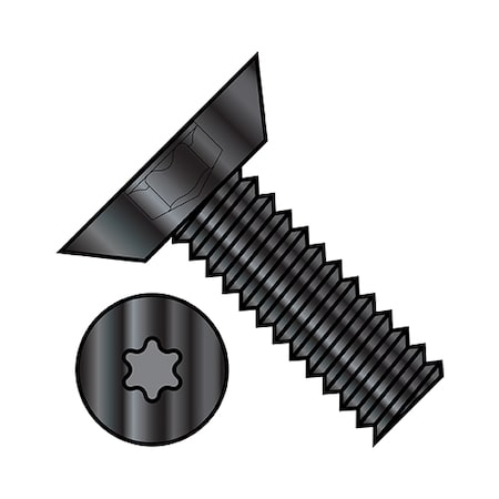 Zoro Select #8-32 x 1/4 in Torx Flat Machine Screw, Black Oxide Steel, 10000 PK 0804MTUB