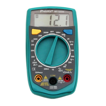 Proskit Multimeter, Digital, 3 1/2 MT-1233D