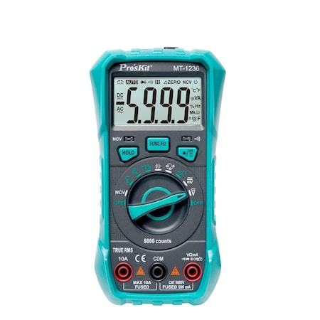 Proskit Multimeter, True RMS, CAT II, 600V, Data MT-1236