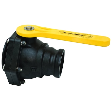 Banjo Manual 2-Way Ball Valve, Flange, Polypro MVSF300FP