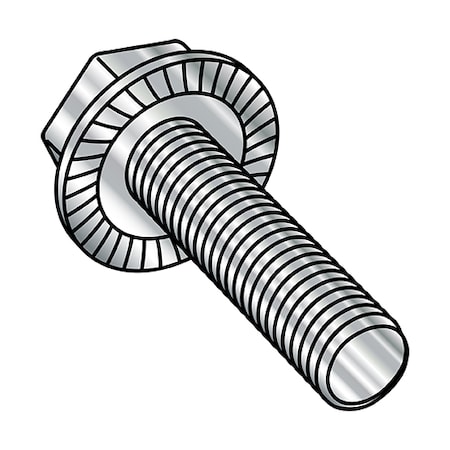 Zoro Select 10-24X3/8 SERRTED HWH FLANG FT 18-8 STAINLESS STEEL, PK4000 1006MWW188