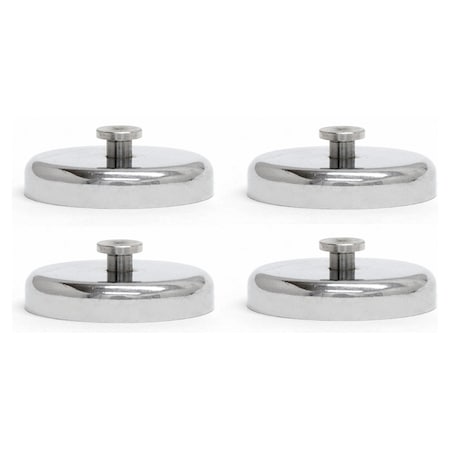 Mag-Mate Plated Cup Magnet w/T-Slot Stud, Ma, PK4 MX1500RKHS4PK