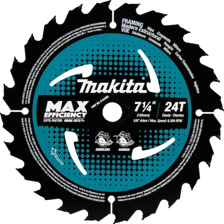 Makita 7-1/4" 24T Carbide-Tipped Circular Saw Blade B-61656