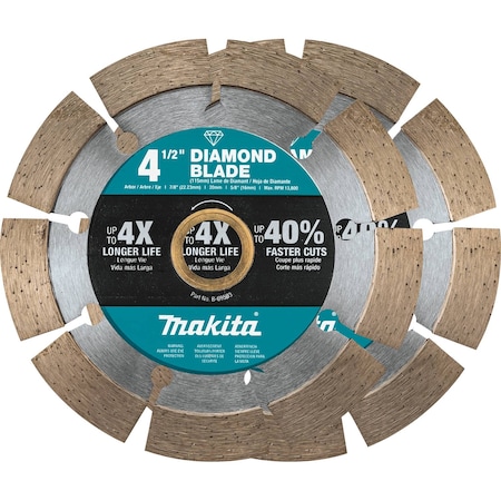 Makita Blade, 4-1/2, Segmented, Gen, PK2 B-69602
