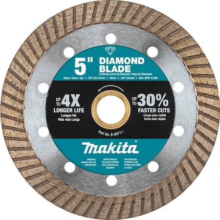 Makita Diamond Blade, 5", Turbo, General Purpose B-69711