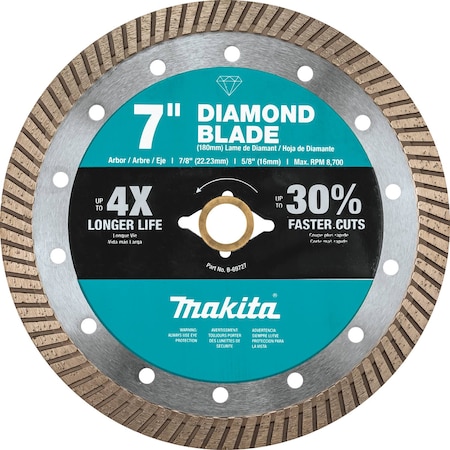 Makita Diamond Blade, 7", Turbo, General Purpose B-69727