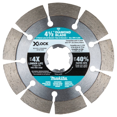 Makita X-LOCK 4 1/2" Segmented Diamond Blade E-07191