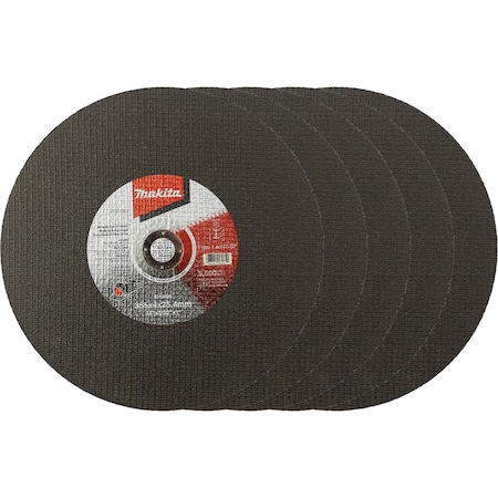 Makita Abrasive Cut-Off Wheel, Type 1, 14 in Dia, 5/32 in Thick, 1 in Arbor Hole Size, Aluminum Oxide E-12809-5