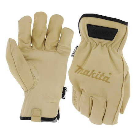 Makita Genuine Leather Cow Driver Gloves, XL T-04204