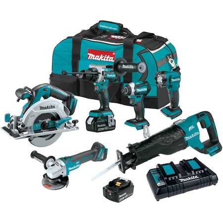 Makita Brushless6pcsKit, 18V, (5.0Ah), (2)5.0Ah XT616PT