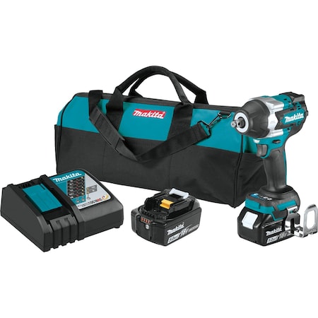 Makita Impact Wrench Kit, 18 V DC, Square XWT17T