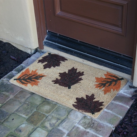 Rubber-Cal Doormat, 0.59 in Thick, Brown, 18 in W x 30 in L 10-102-009