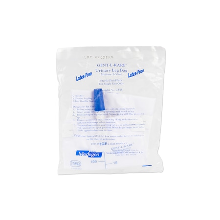 Medegen Medical Products Urinary Leg Drainage Bag, Clear, M, PK50 2555