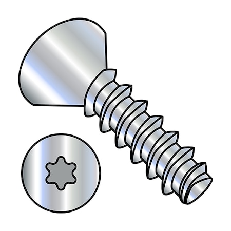 Zoro Select Thread Forming Screw, M2.5-1.40 x 10 mm, Zinc Plated Steel Flat Head Torx Drive, 10000 PK M2.510LTF4